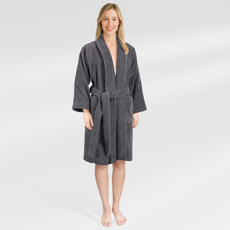 American Soft Linen Women's 100% Cotton Terry Bathrobe - Soft, Absorbent, Quick Dry Turkish Robes for Women