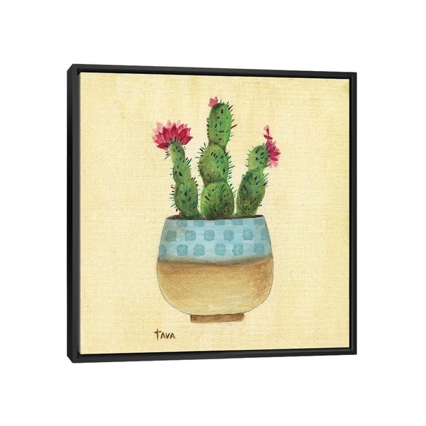 slide 2 of 18, iCanvas "Flowering Succulent III" by Tava Studios Framed Black - 18x18