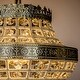 preview thumbnail 3 of 5, 3-Light Glam Empire Crystal Basket Chandelier in Antique Gold