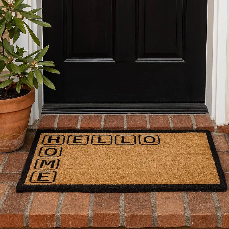 HELLO HOME Coir Doormat 30x18 Inches
