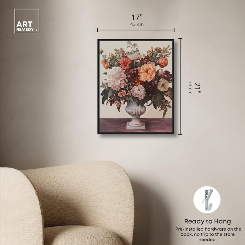 Autumn Tan Floral Canvas by Art Remedy