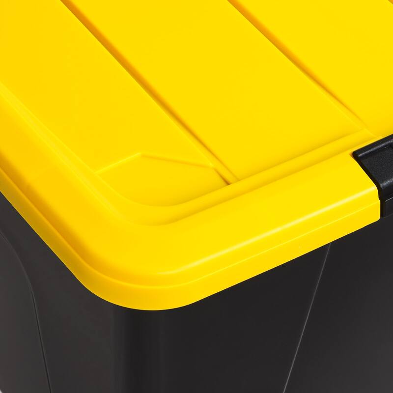 IRIS USA® Buckled Clear Box 60 Qt Buckle Lid - Yellow - Set of 6