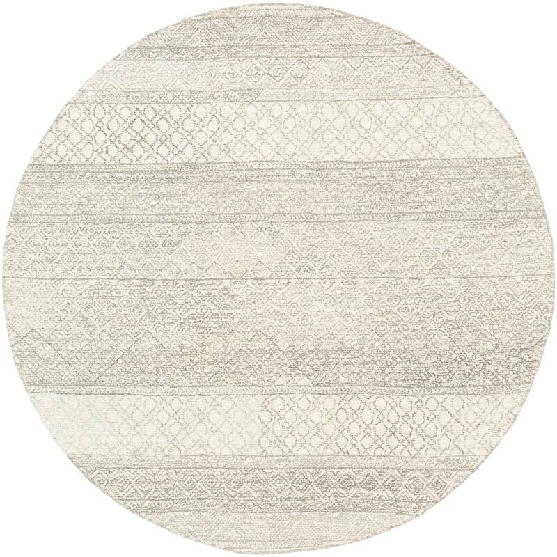 Livabliss Karim Handmade Wool Moroccan Area Rug - Beige - 8' Round
