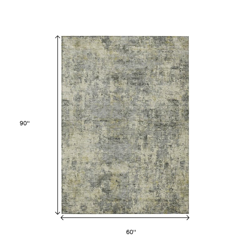 HomeRoots Abstract Transitional Rectangle Outdoor Rug