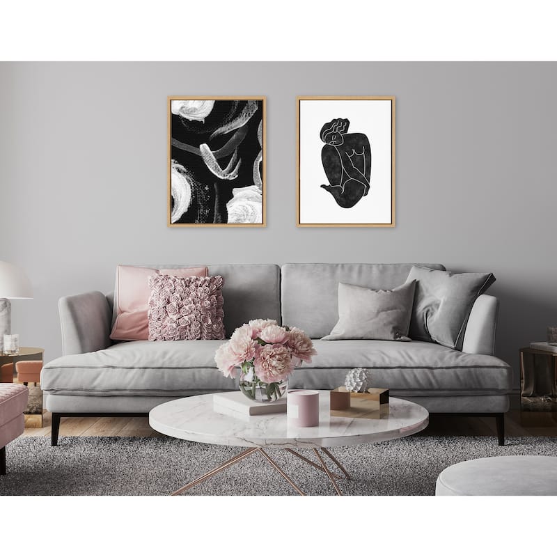 Kate and Laurel Sylvie Figurine Framed Canvas by Alexander Ginzburg