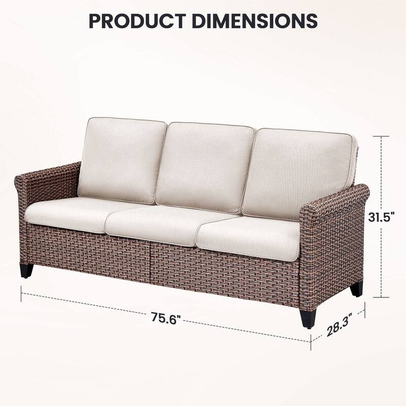 Pocassy Outdoor Sofa Swivel Chairs Patio Chair Funiture Set