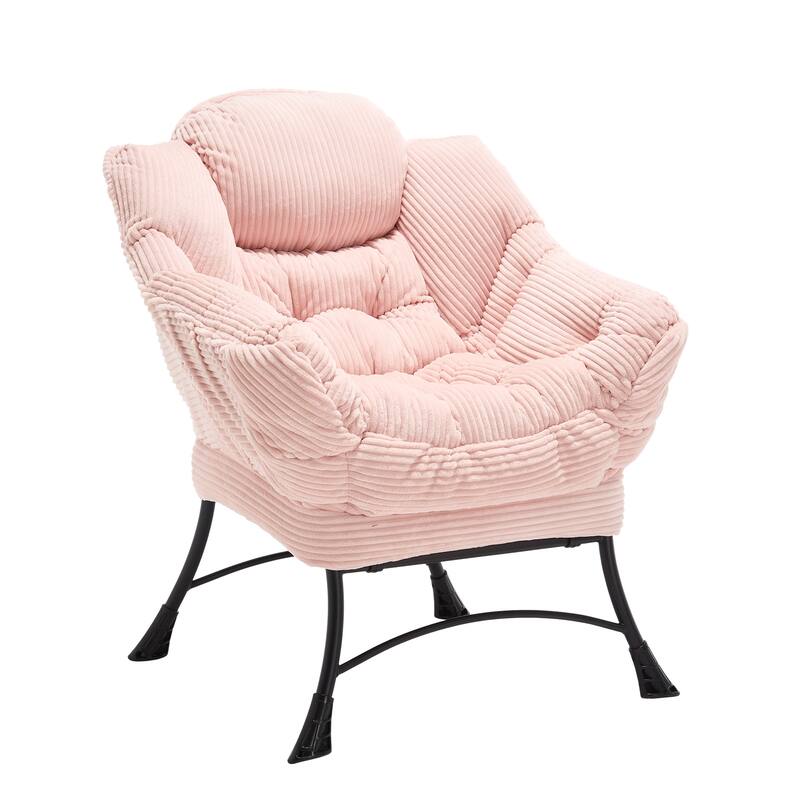 Modern Lounge Chair with Ottoman, Leisure Chair with Footrest for Small Space