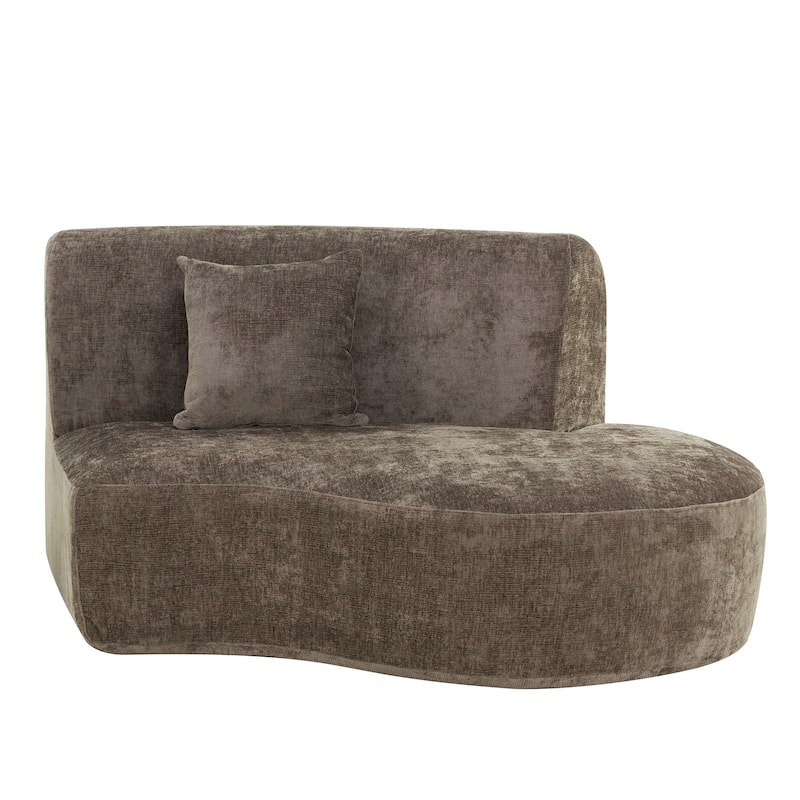 Christopher Knight Home - Curved 140" Upholstered Sectional Sofa with High-Density Fully Compressed Sponge and Chaise Lounge