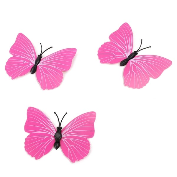 Diy 3d Fuchsia Butterfly Magnet Wall Stickers Mural Decal Room Wall Decor Set 4 7 X 3 7 L W Overstock 28888150