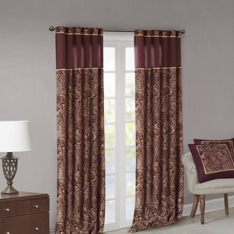 Madison Park Whitman Jacquard Curtain Panel Pair