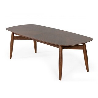 95" Walnut Rounded Rectangular Solid Wood Dining Table - Bed Bath ...