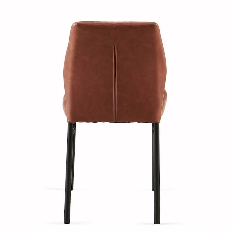 4PCS PU Metal Armless Dining Chair