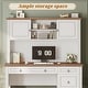 preview thumbnail 83 of 156, Farmhouse Executive L Shaped Desk Home Office Desk with Drawers and Storage Cabinet & Power Outlet