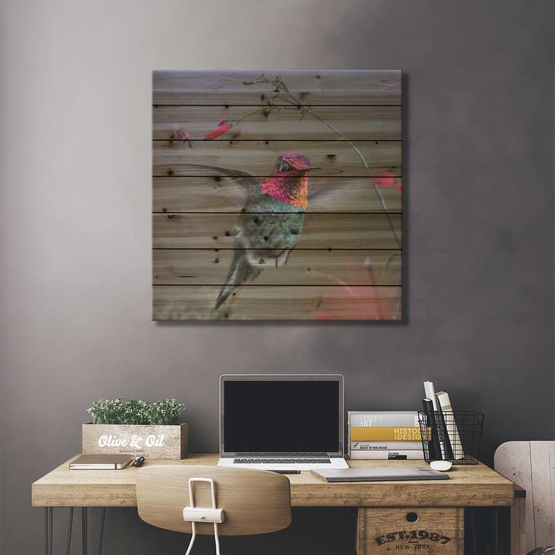 Anna's Hummingbird, Arizona Print On Wood by Tim Fitzharris - Multi-Color