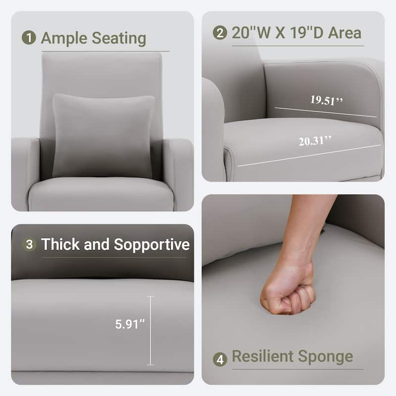 Fabric/Leather Modern Accent Chairs with Lounge Seat
