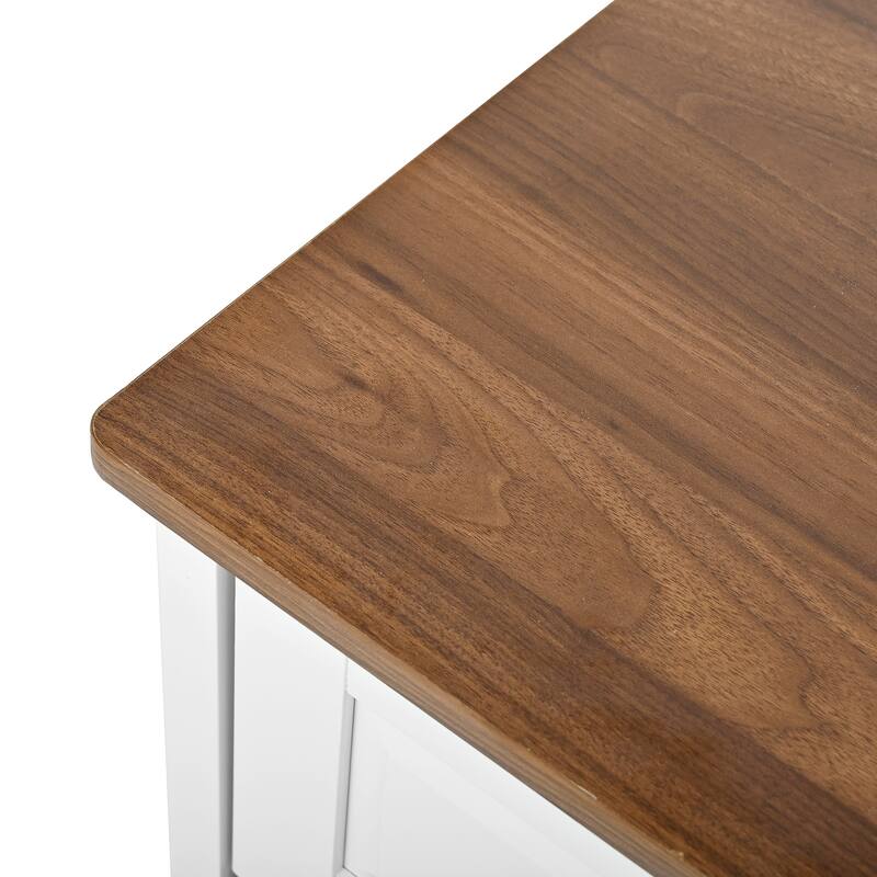 Ivory White 6 Drawers 55.5 in. Wide Chest of Drawers 6 Drawers Dresser with Metal Handles Wood Storage Drawers Cabinet