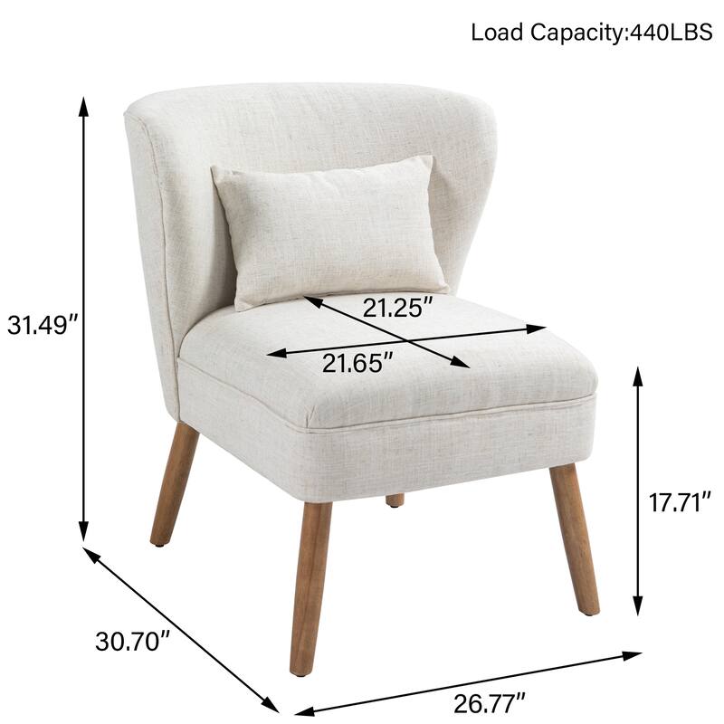 2 Set Modern Armless Accent Chair
