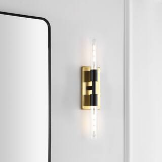 SAFAVIEH Lighting Nyx Modern 2-light 25-inch Wall Sconce (LED Bulbs Included) - 4.8 in. W x 3.5 in. D x 24.5 in. H