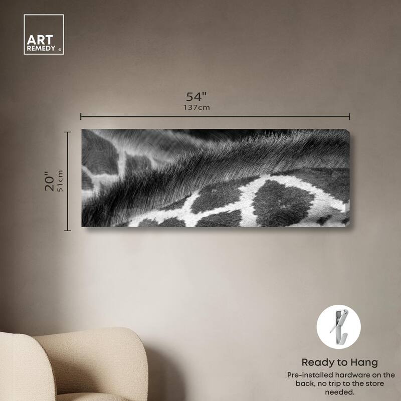 Giraffe Close Up Panoramic Canvas by Art Remedy, Gallery Wrapped