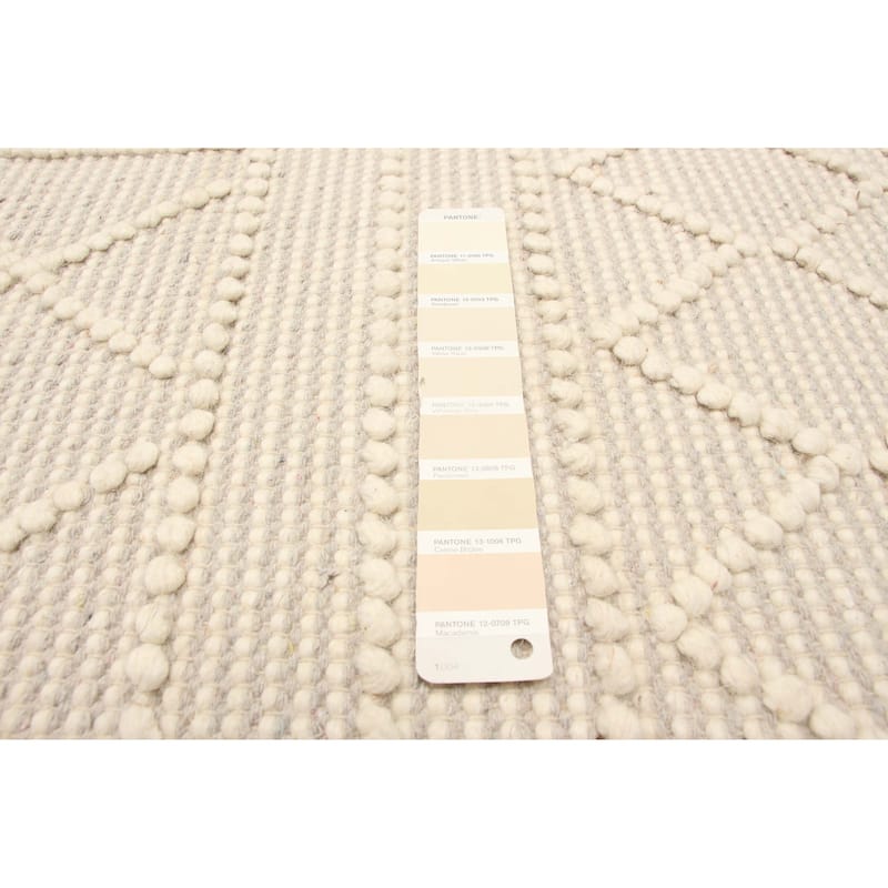 ECARPETGALLERY Braid weave Sienna Cream Wool Rug - 5'0 x 7'5