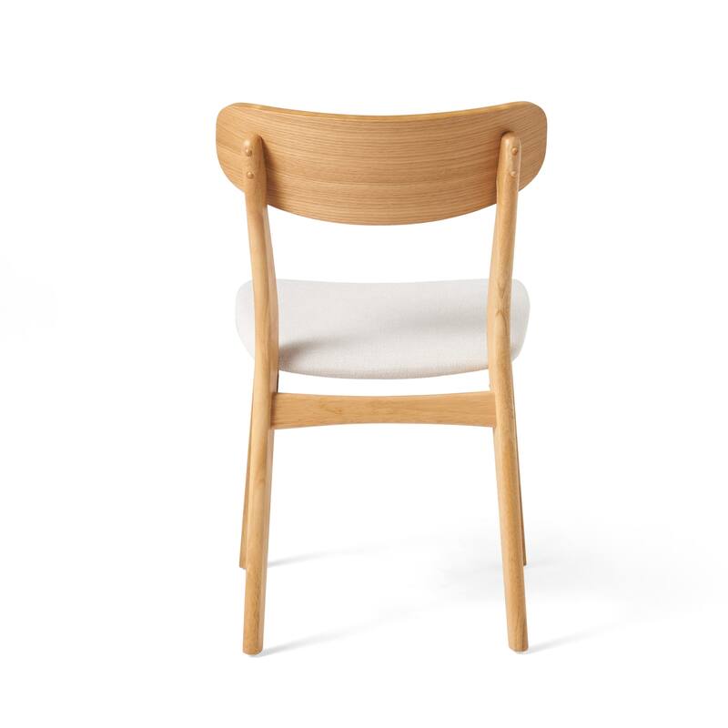 Fabric-upholstered Wood Dining Chairs (Set of 2) by Christopher Knight