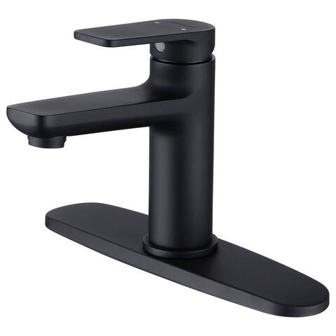 Clihome Matte Black Deck Mounted Bathroom Faucet