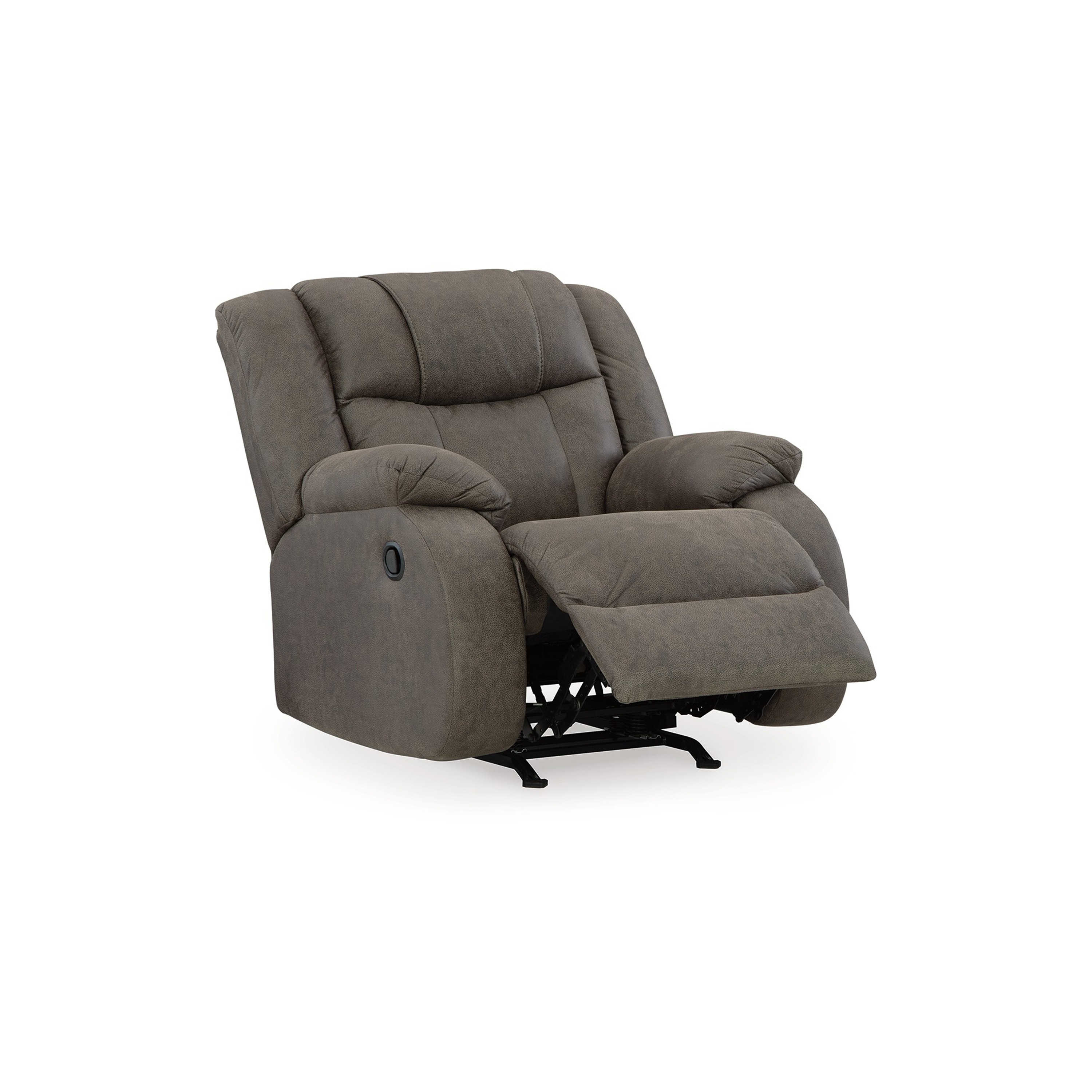 Perth Manual Rocker Recliner Chair, Soft Foam Slate Gray Faux Leather