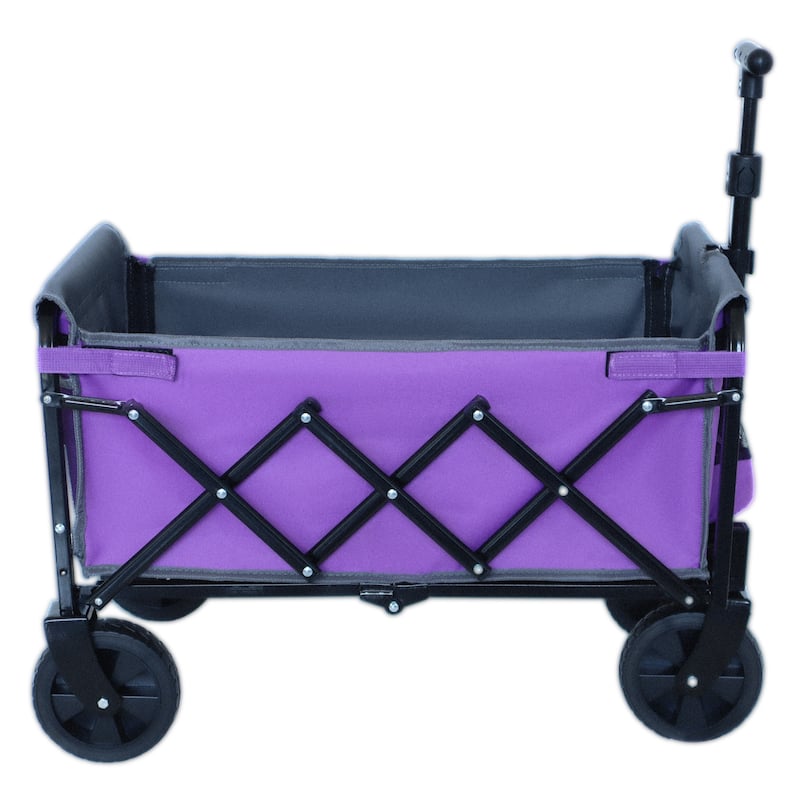 Convertible Steel Folding Camping Wagon Cart,Storage Compartment