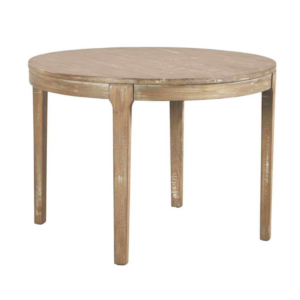 Tuley Dining Table, Tapered Legs, Pine Wood, Gray, 42 Inch Round Top