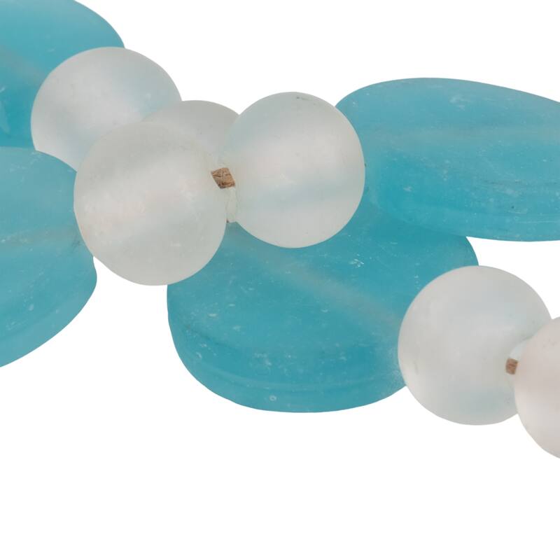 Sagebrook Home Elegant 30" Glass and Jute Beaded Circles Garland, Multi Color Home Accents for a Charming Atmosphere