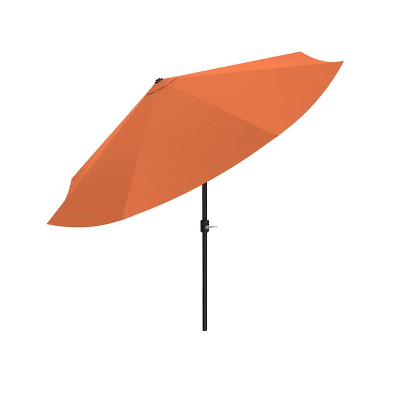 Pure Garden 10 ft Patio Umbrella with Auto Tilt and Hand Crank - Terracotta