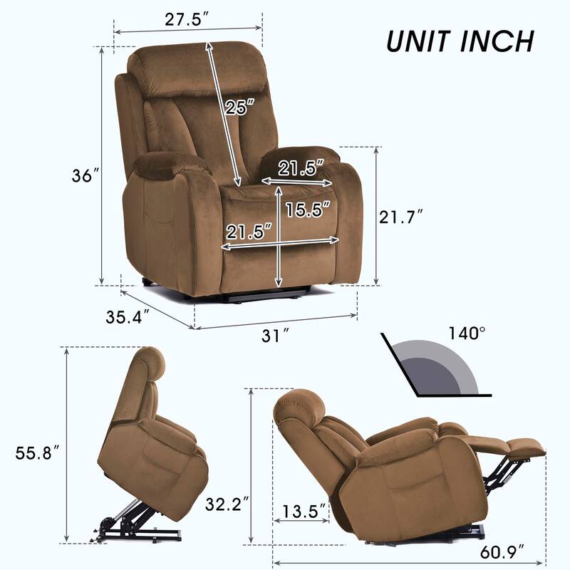 Lift Chair Recliner for Elderly,Power Remote Control Recliner Sofa