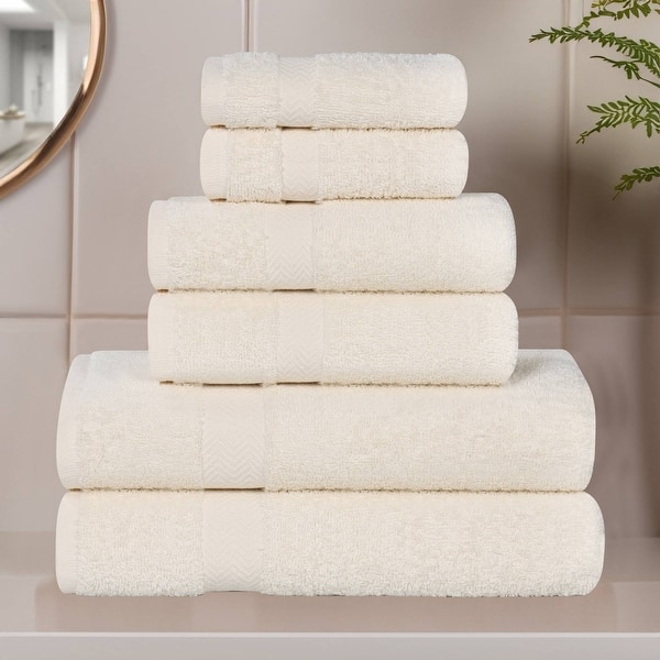 slide 2 of 9, Superior Franklin Cotton Lightweight 6-Piece Assorted Towel Set Ivory