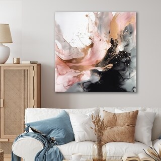 Designart "Pink Gold Marble Texture IV" Abstract Marble Metal Wall Art ...