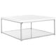 preview thumbnail 5 of 4, SAFAVIEH Malone White/Chrome High Gloss Coffee Table - 35" W x 35" D x 16" H