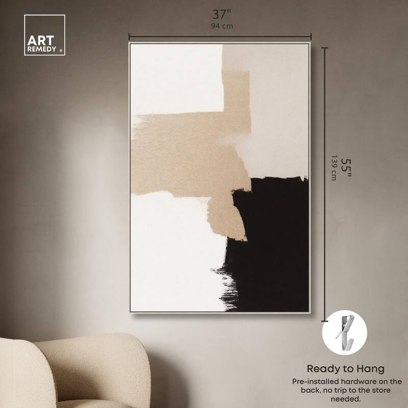 Beige and Black II Canvas by Art Remedy