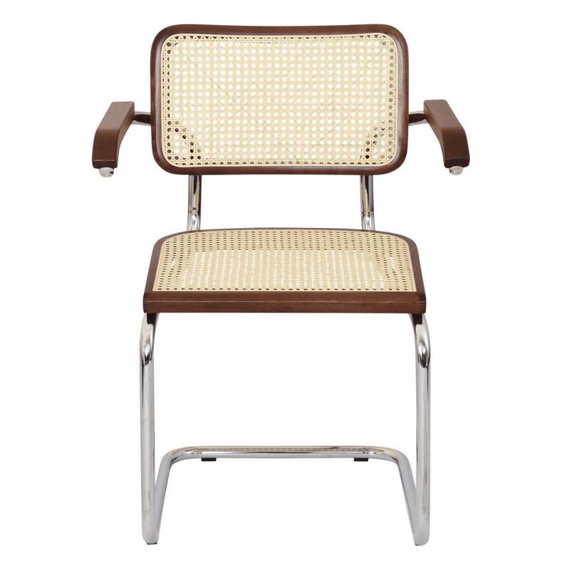 Breuer Chair Company Marcel Breuer Cesca Cane Cantilever Armchair Arm Chair w/ Chrome Steel Frame (Various Wood & Cane Colors)