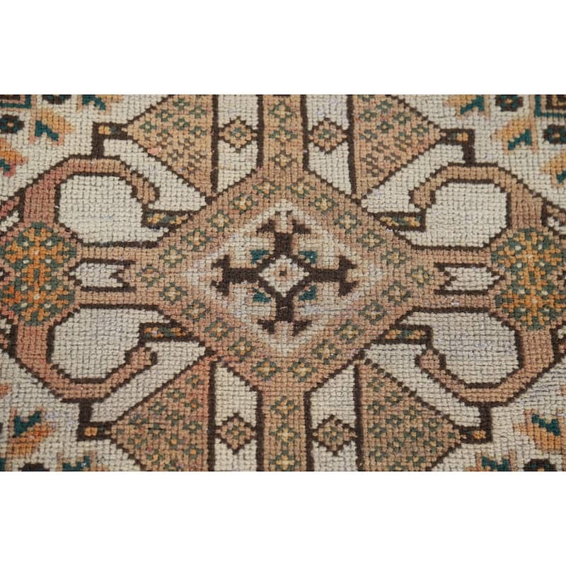 Geometric Bakhtiari Persian Vintage Rug Handmade Wool Carpet - 5'3" x 10'0"