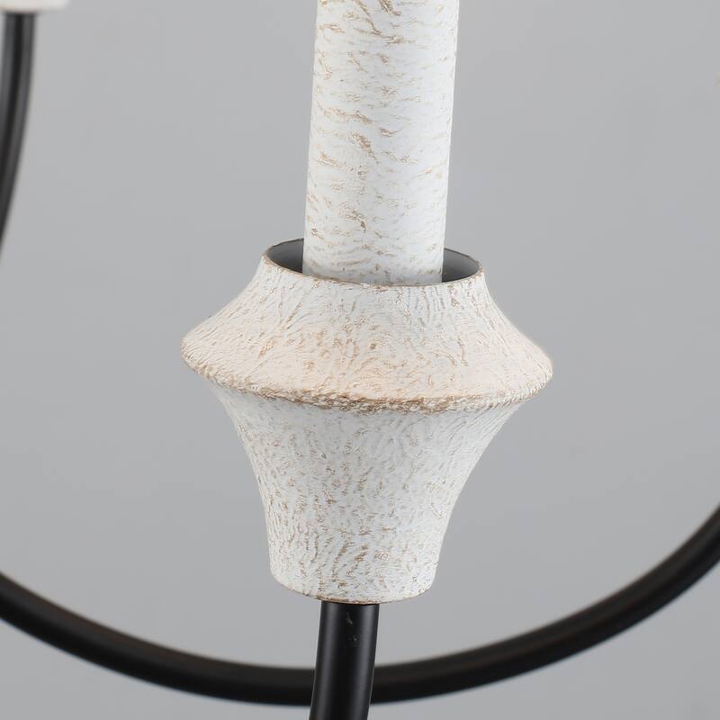 6-Light Modern Chandelier , Farmhouse Candle Chandelier for Dining Room Living Room Bedroom Kitchen - W24.4"x H15.55"