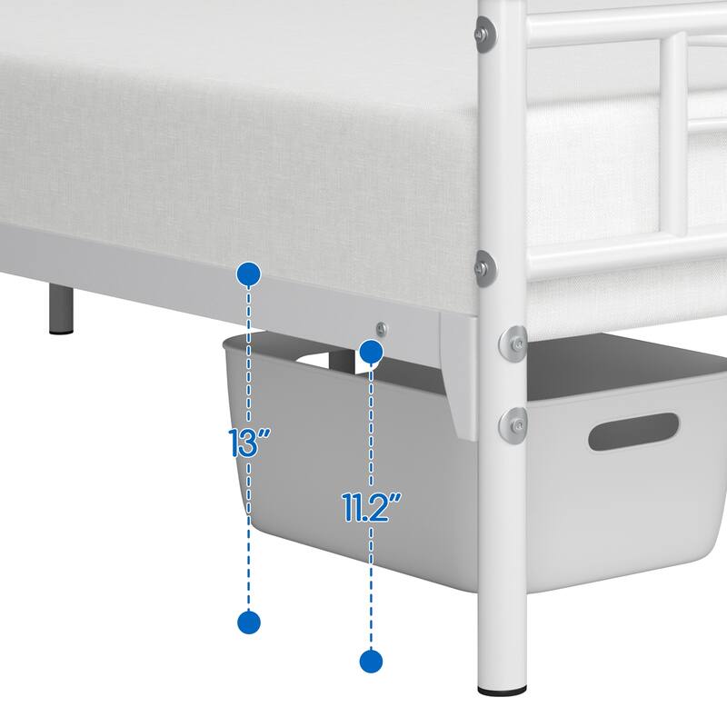 Yaheetech Metal Platform Bed Frame with Underbed Storage Bed Frame with Cloud-inspired Design Headboard