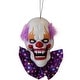 preview thumbnail 1 of 9, Haunted Hill Farm 20-In. Hanging Talking Clown Head, Halloween Decoration for Indoor or Covered Outdoor Display, , Purple
