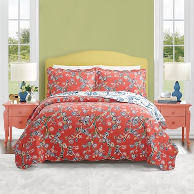 Jaipur Dreams 3-Piece Reversible Cotton Quilt Set by Madcap Cottage