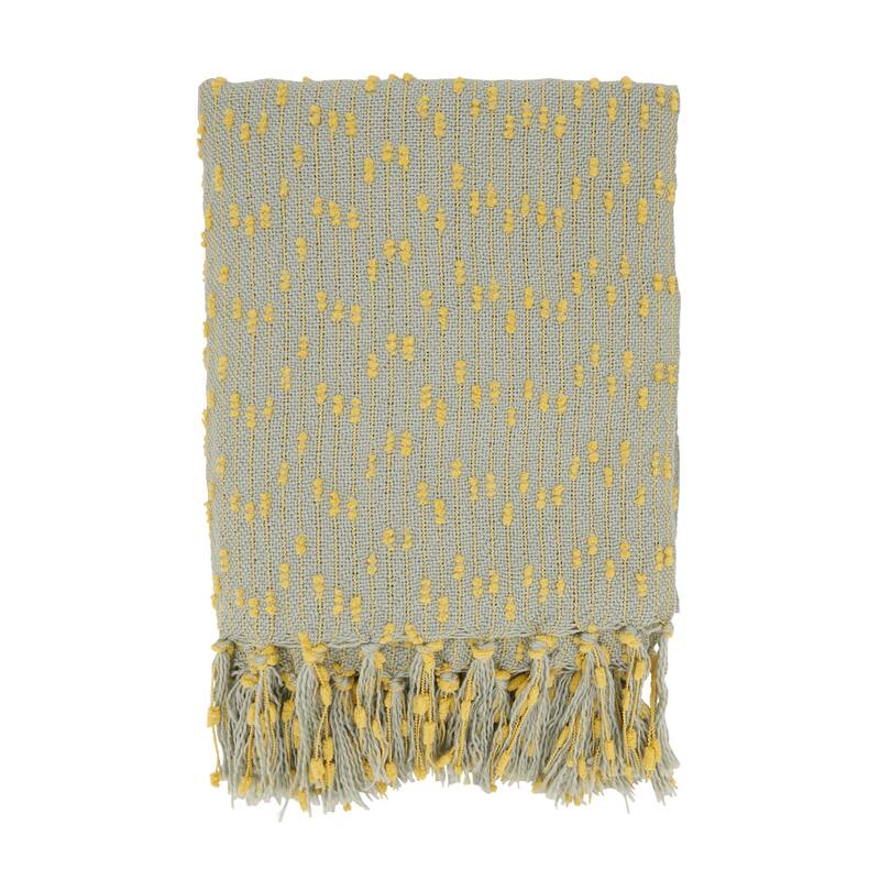 Petite Pompon Design Throw - Saffron