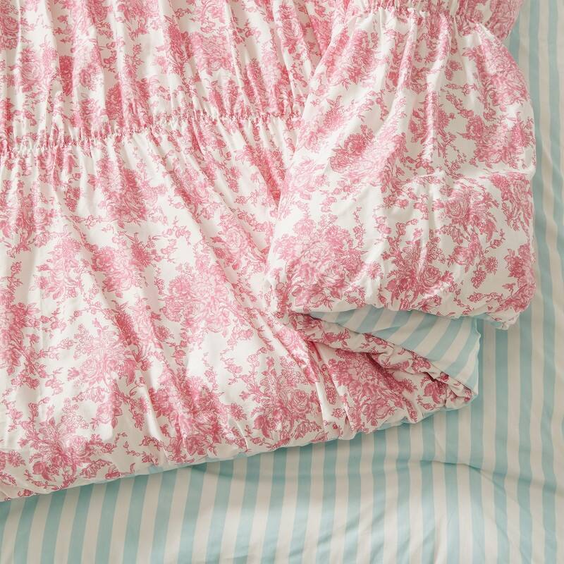Fancy Toile Ruched Cotton Sateen Comforter Set by Junk Gypsy