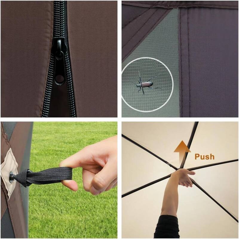 Outdoor 12'x12' Portable Hexagon Pop-Up Gazebo, Instant Outdoor Canopy Tent - 12X12 Ft