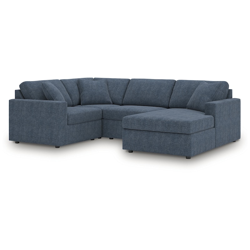 Signature Design by Ashley Modmax 4-Piece Sectional with Chaise - 108"W x 75"D x 36"H - Blue - Left Facing