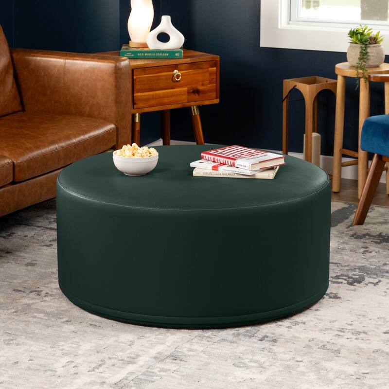 Jaxx Candler Round Couch Ottoman Large Coffee Table & Foot Rest