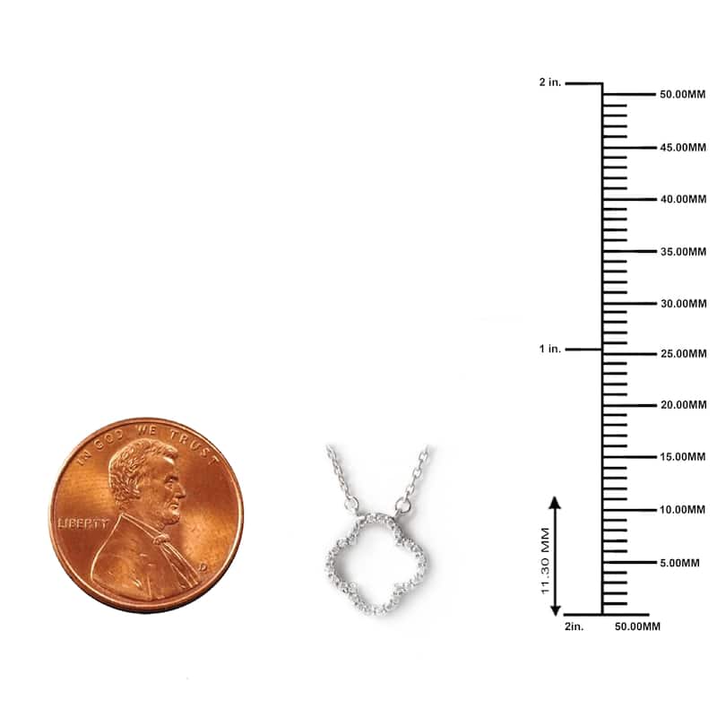 1/10ct Diamond Geometric Pendant Necklace in Silver for Women