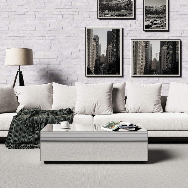 SONOROUS Tempered Glass Coffee Table for Living Room High Gloss Coffee Table Rectangular Table Sleek Design Mirror Bed Bath Beyond 39681291