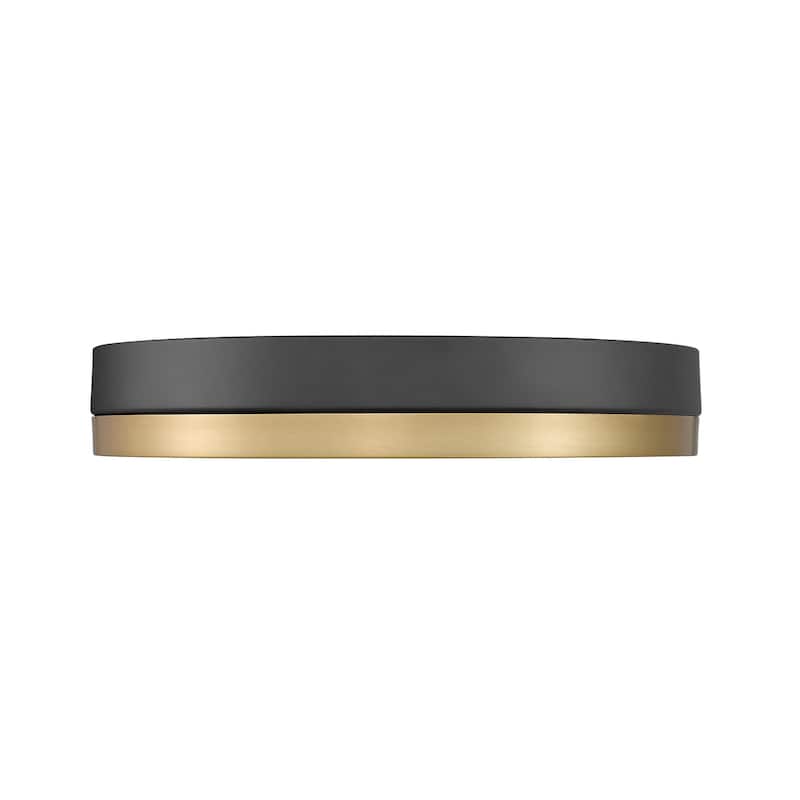 Algar by Z-Lite 1 Light Flush Mount in Matte Black + Modern Gold with Frosted Acrylic Shade - Matte Black + Modern Gold